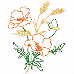 Flowers And Tree Embroidery Design 6